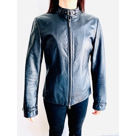 Danier Black Leather Jacket- Bomber - Picture 4 of 10